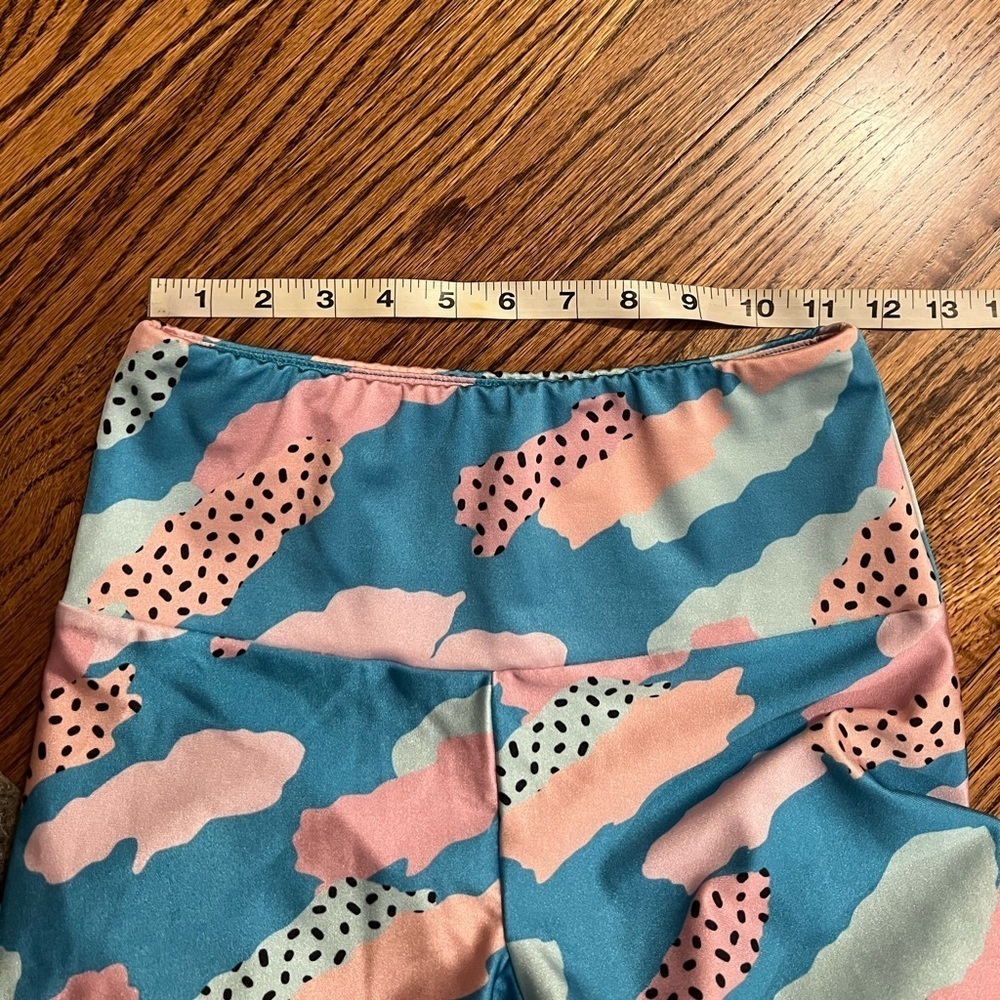 Goldsheep | Blue Pink Leggings Sz M Crop - Picture 7 of 7
